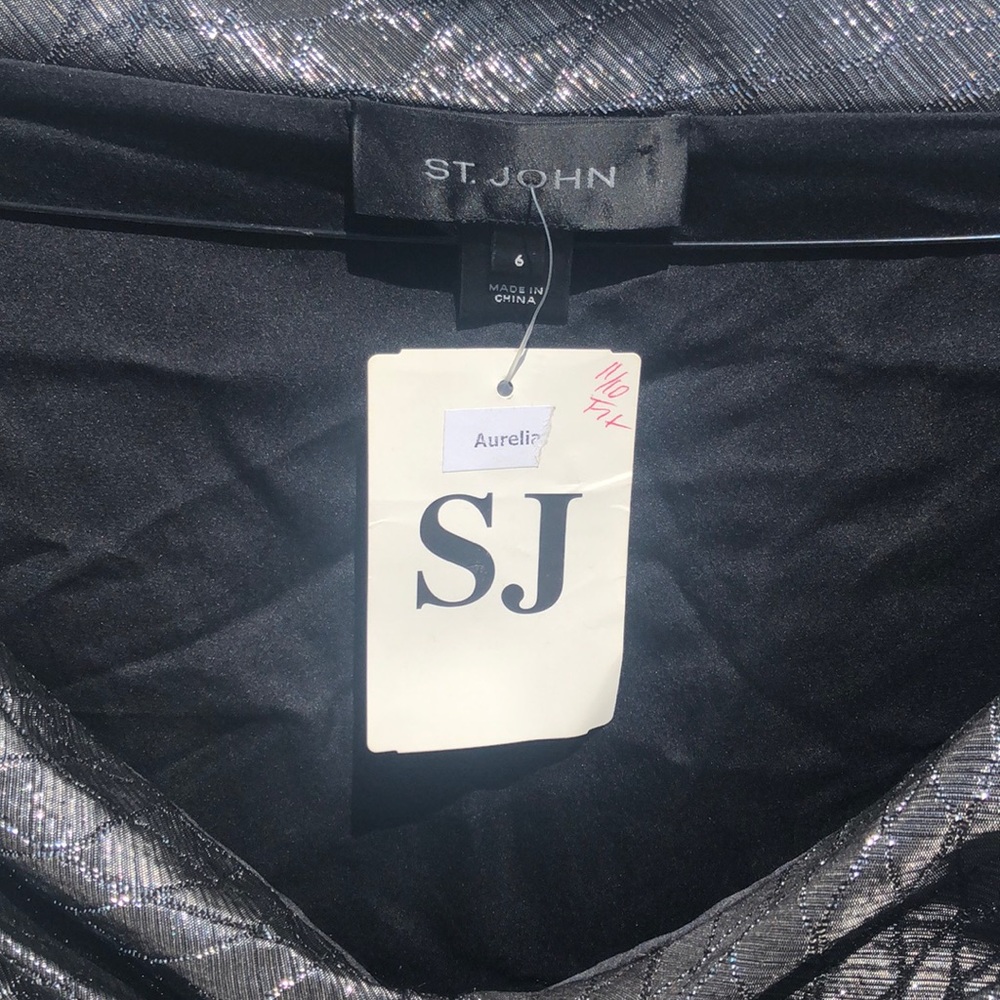 St. John black and silver top